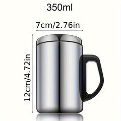Stainless Steel Coffee Mug with Lid Insulated Water Cup Hot Cold Beverage