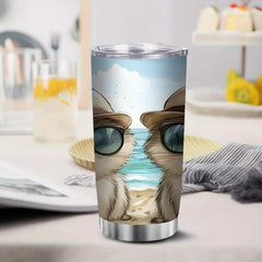 20oz Smiling Cats Insulated Mug - Summer Double Wall Vacuum