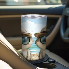 20oz Smiling Cats Insulated Mug - Summer Double Wall Vacuum