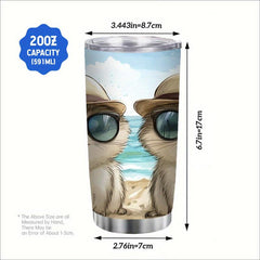 20oz Smiling Cats Insulated Mug - Summer Double Wall Vacuum