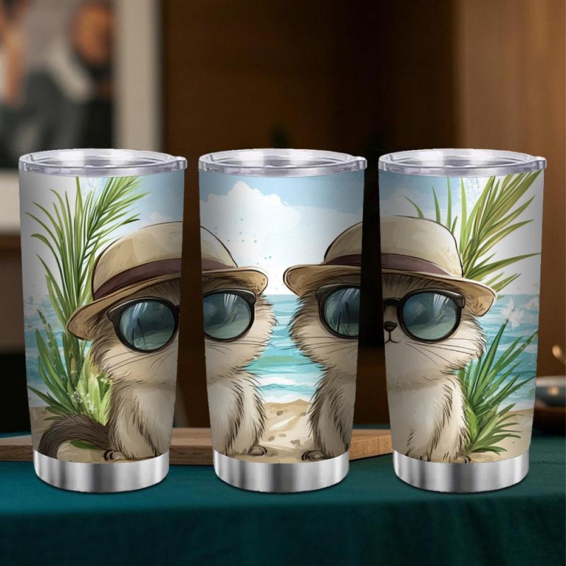 20oz Smiling Cats Insulated Mug - Summer Double Wall Vacuum
