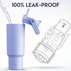 40oz Stainless Steel Travel Mug Leak Proof Keeps Drinks Hot or Cold Strawberry