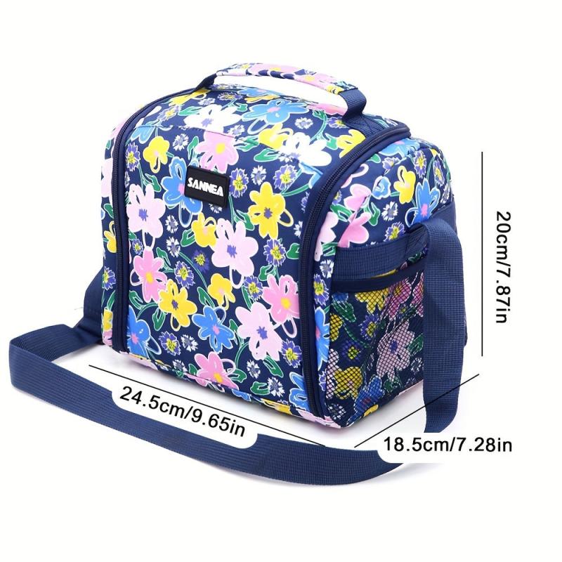 Large Capacity Crossbody Lunch Bag Insulation Cold Handheld Picnic Bag 8 Colors