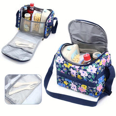Large Capacity Crossbody Lunch Bag Insulation Cold Handheld Picnic Bag 8 Colors