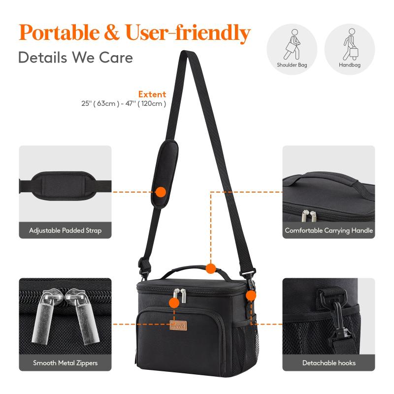 15L Reusable Leakproof Lunch Tote Bag with Adjustable Shoulder Strap