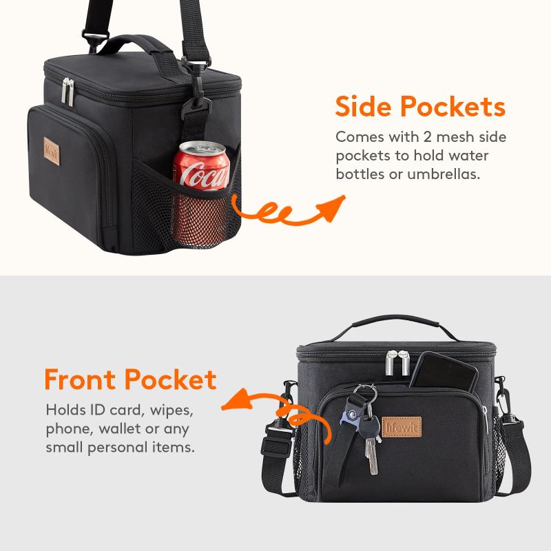 15L Reusable Leakproof Lunch Tote Bag with Adjustable Shoulder Strap