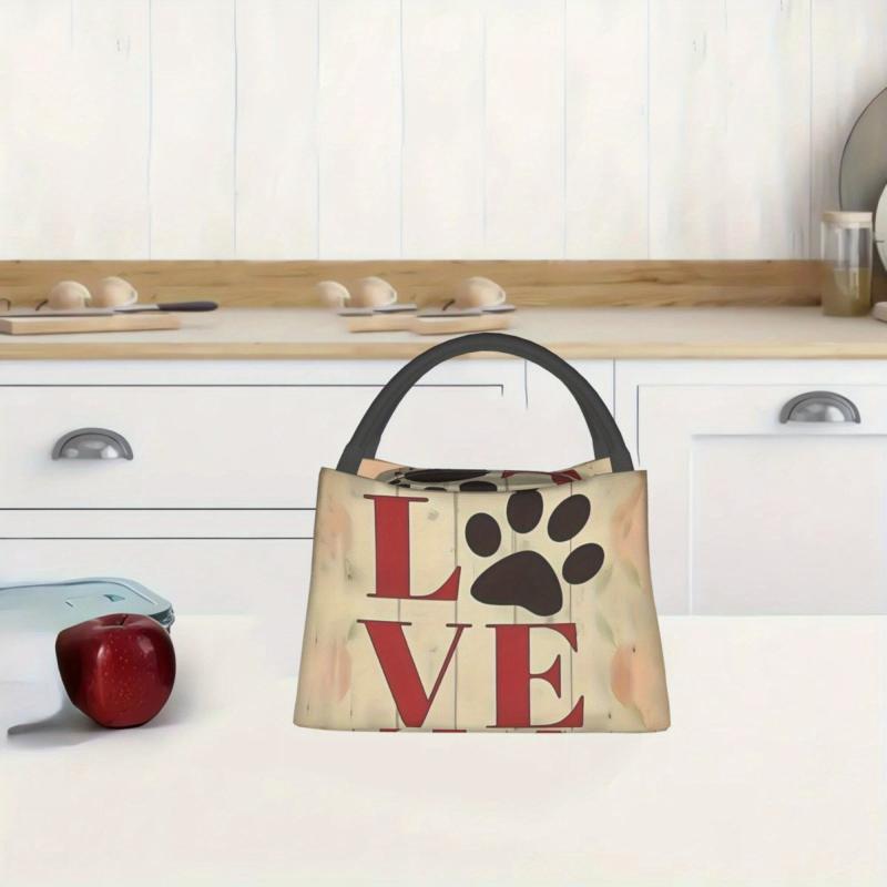 Dog Paw Insulated Cooler Bag Set Leakproof Lunch Bags for Camping Picnic Beach