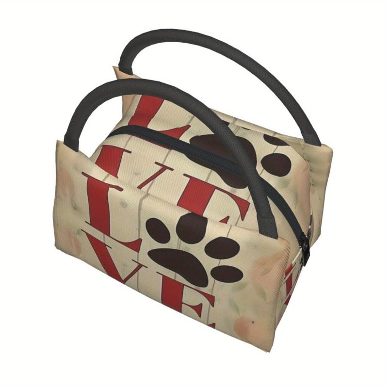 Dog Paw Insulated Cooler Bag Set Leakproof Lunch Bags for Camping Picnic Beach