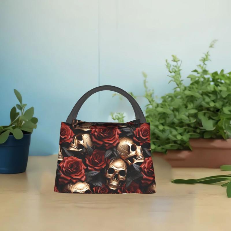 Skull & Rose Cooler Bag Insulated Durable Polyester Portable Lunch