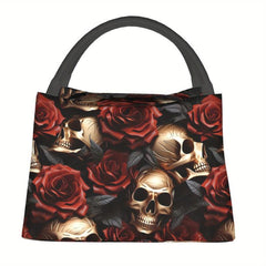Skull & Rose Cooler Bag Insulated Durable Polyester Portable Lunch