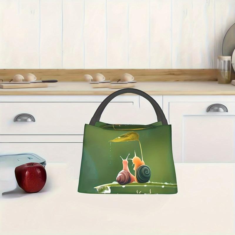 Snail Insulated Lunch Bag Durable Polyester for School Office Picnic