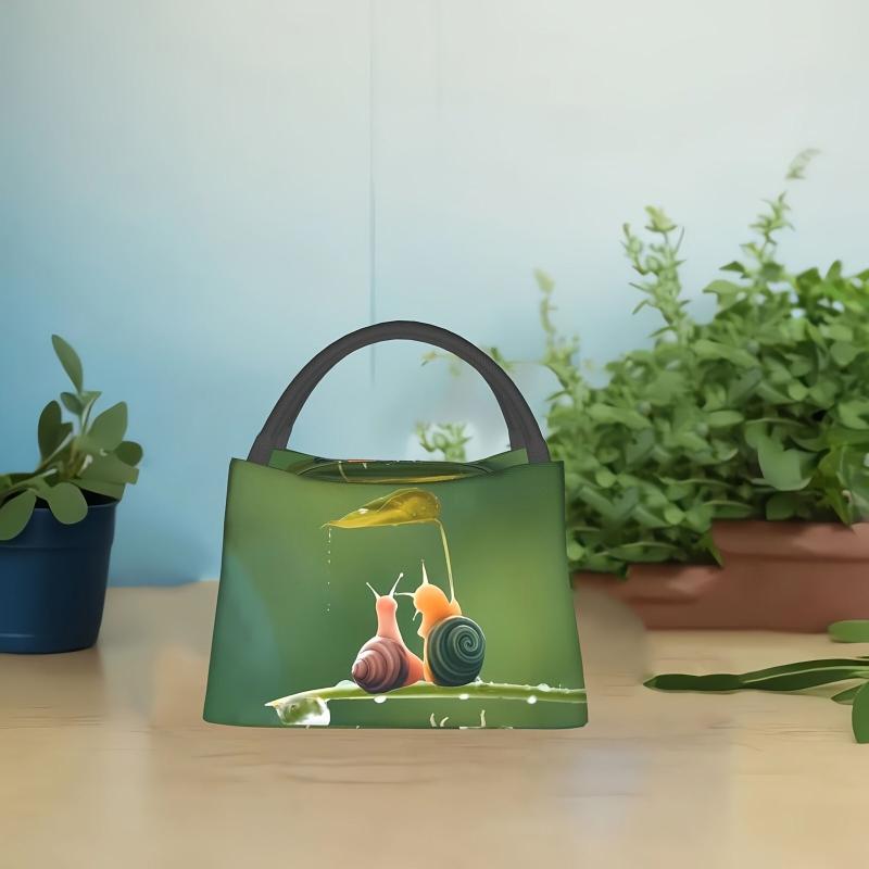 Snail Insulated Lunch Bag Durable Polyester for School Office Picnic