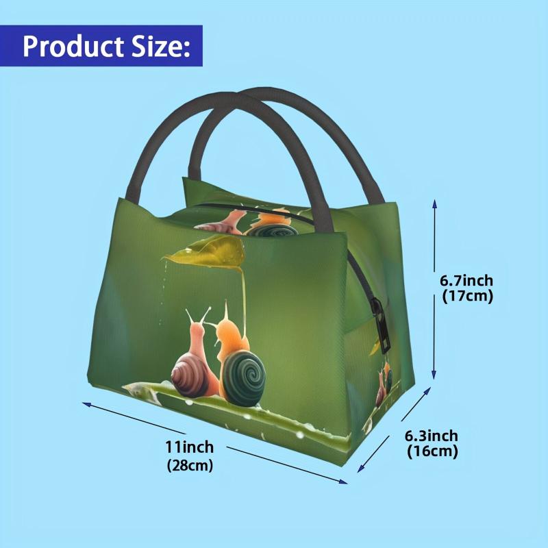 Snail Insulated Lunch Bag Durable Polyester for School Office Picnic
