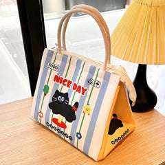 Cartoon Insulated Lunch Bag Durable Bento Box Carrier with Cat NICE