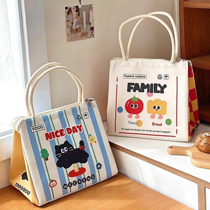 Cartoon Insulated Lunch Bag Durable Bento Box Carrier with Cat NICE