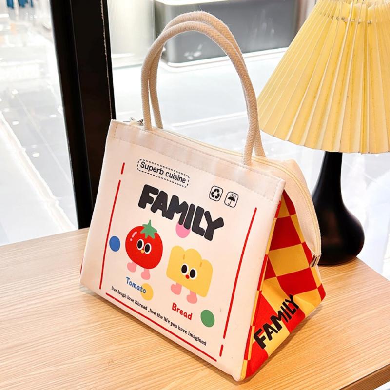 Cartoon Insulated Lunch Bag Durable Bento Box Carrier with Cat NICE