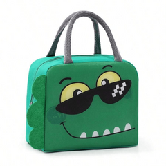 Pink Insulated Lunch Bag with Bear Zipper Closure