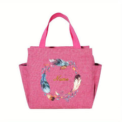 Printed Insulated Lunch Bag Waterproof Zip Closure Large Capacity Bento Box
