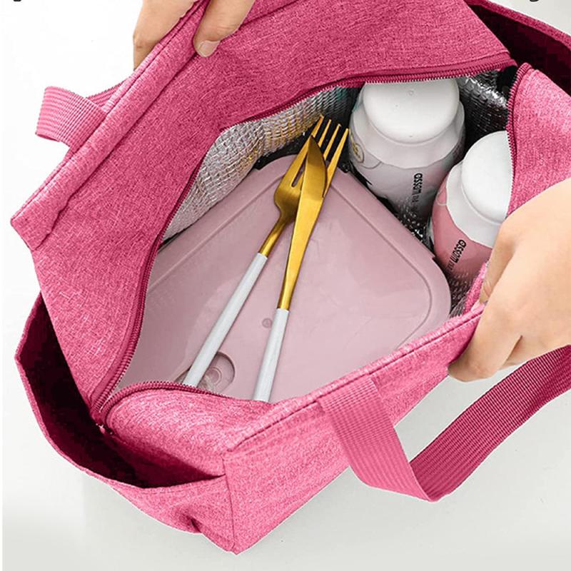 Printed Insulated Lunch Bag Waterproof Zip Closure Large Capacity Bento Box