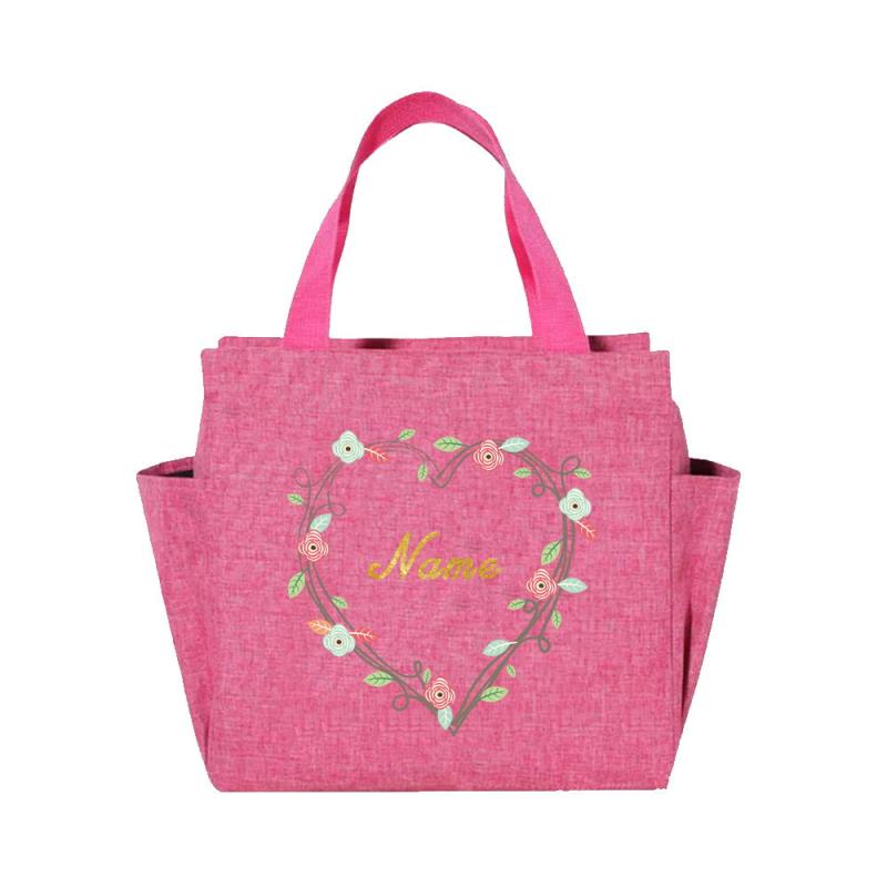 Printed Insulated Lunch Bag Waterproof Zip Closure Large Capacity Bento Box