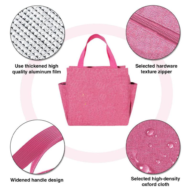 Printed Insulated Lunch Bag Waterproof Zip Closure Large Capacity Bento Box