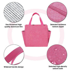 Printed Insulated Lunch Bag Waterproof Zip Closure Large Capacity Bento Box