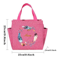 Printed Insulated Lunch Bag Waterproof Zip Closure Large Capacity Bento Box