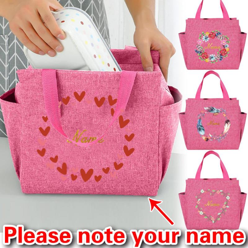 Printed Insulated Lunch Bag Waterproof Zip Closure Large Capacity Bento Box