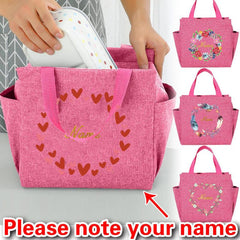 Printed Insulated Lunch Bag Waterproof Zip Closure Large Capacity Bento Box