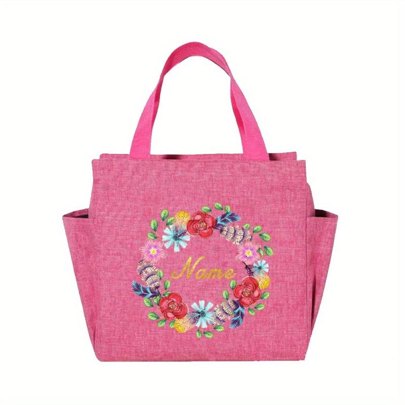 Printed Insulated Lunch Bag Waterproof Zip Closure Large Capacity Bento Box