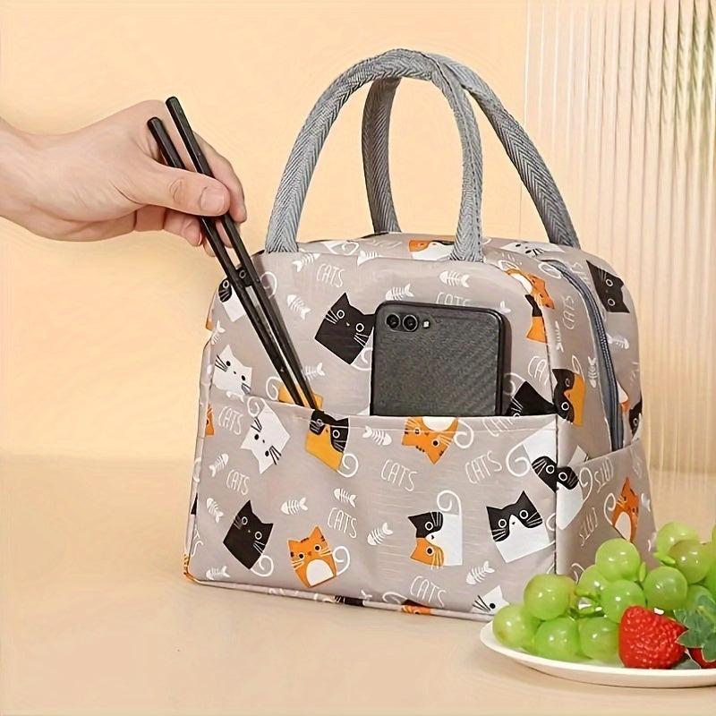 Picnic Bag Lunch Box Tote with Aluminum Foil Insulation Portable Meal Carrier