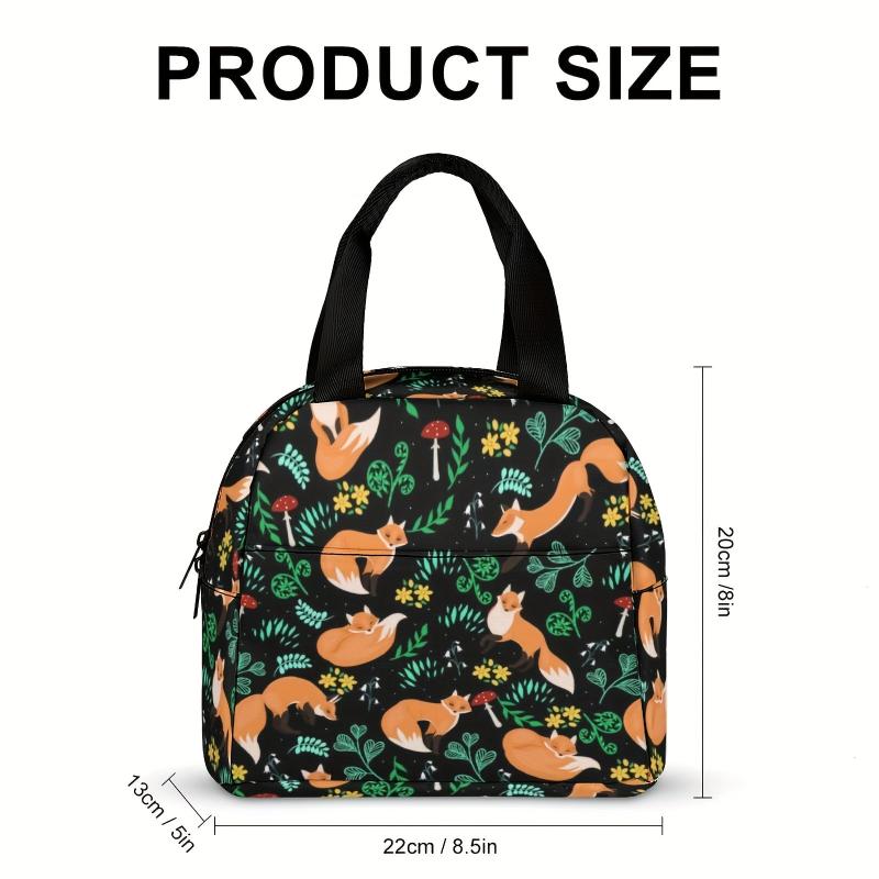Insulated Lunch Bag with Shoulder Strap & Zipper, Hand Washable Polyester