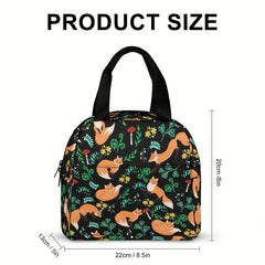 Insulated Lunch Bag with Shoulder Strap & Zipper, Hand Washable Polyester