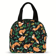 Insulated Lunch Bag with Shoulder Strap & Zipper, Hand Washable Polyester