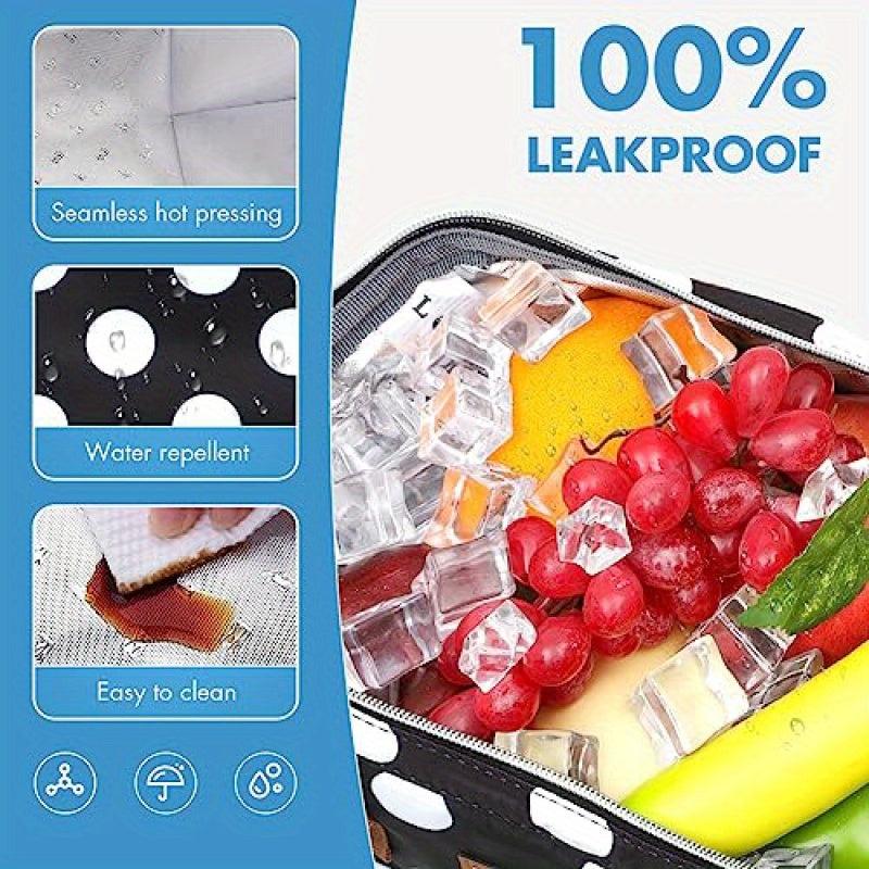 10L Insulated Lunch Bag for Women Big Dots