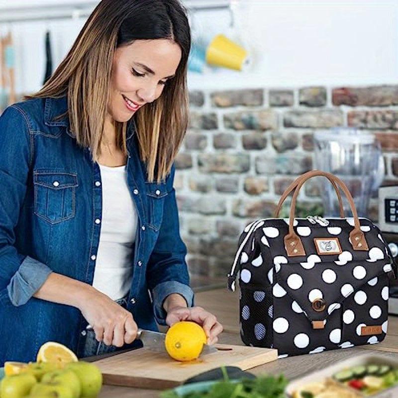 10L Insulated Lunch Bag for Women Big Dots