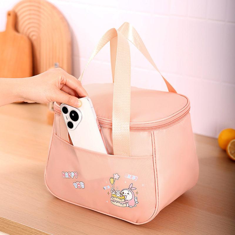 Cartoon Insulated Lunch Bag for Students Picnic Cam