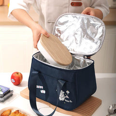 Cartoon Insulated Lunch Bag for Students Picnic Cam