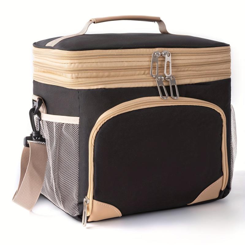 Insulated Leakproof Lunch Bag Double Compartment Waterproof Cooler Bag