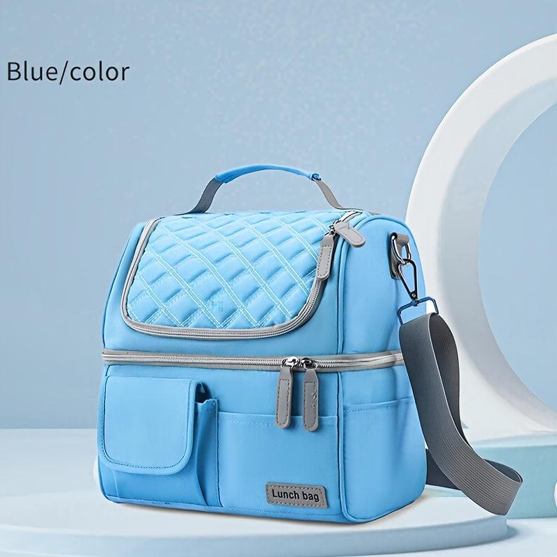 Large Capacity Insulated Lunch Bag with Shoulder Strap