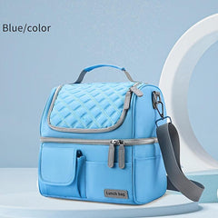 Large Capacity Insulated Lunch Bag with Shoulder Strap