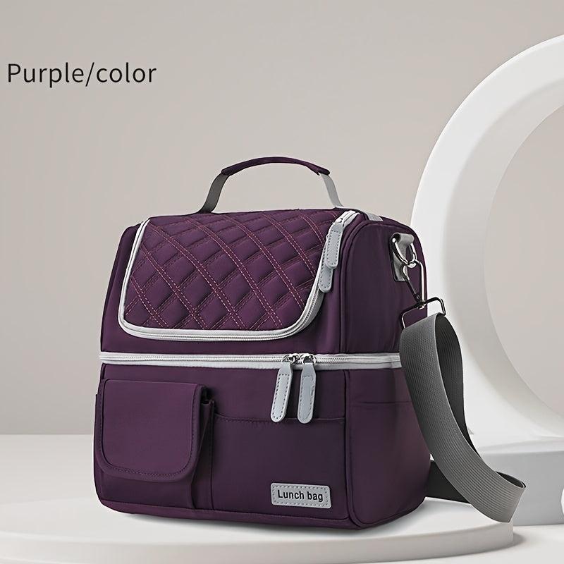 Large Capacity Insulated Lunch Bag with Shoulder Strap