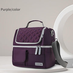 Large Capacity Insulated Lunch Bag with Shoulder Strap