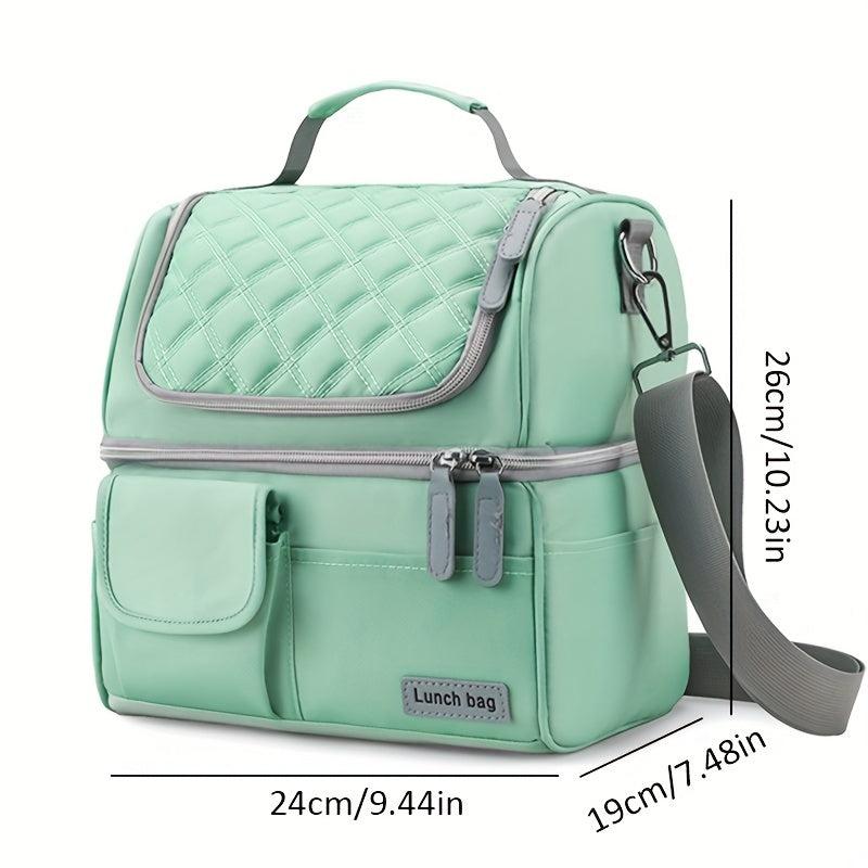 Large Capacity Insulated Lunch Bag with Shoulder Strap