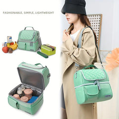 Large Capacity Insulated Lunch Bag with Shoulder Strap