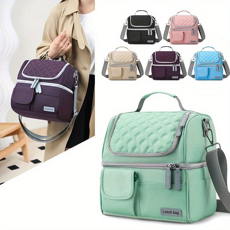 Large Capacity Insulated Lunch Bag with Shoulder Strap