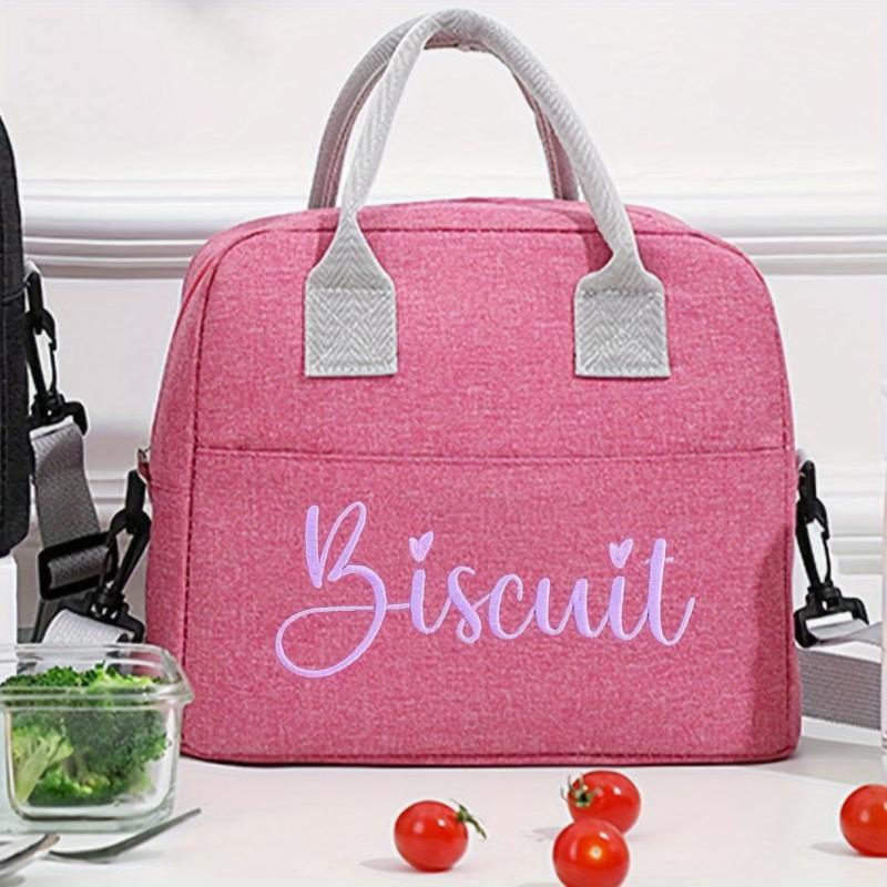 Large Insulated Lunch Bag with Aluminum Foil Zippered Bento Box Tote