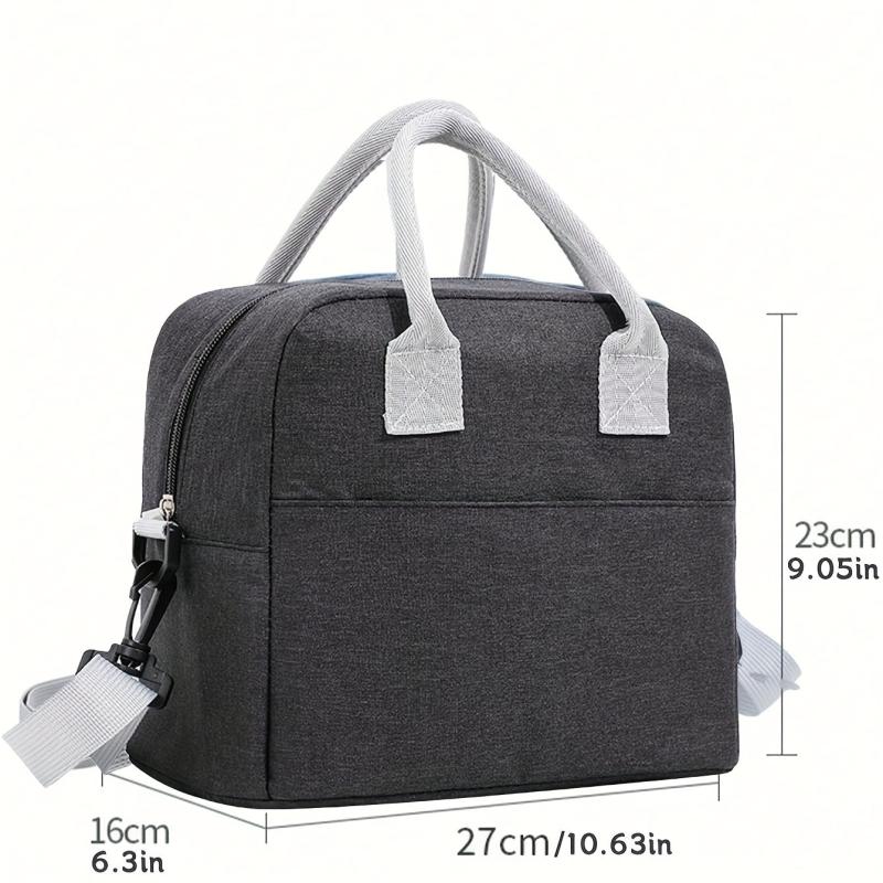 Large Insulated Lunch Bag with Aluminum Foil Zippered Bento Box Tote