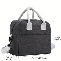 Large Insulated Lunch Bag with Aluminum Foil Zippered Bento Box Tote