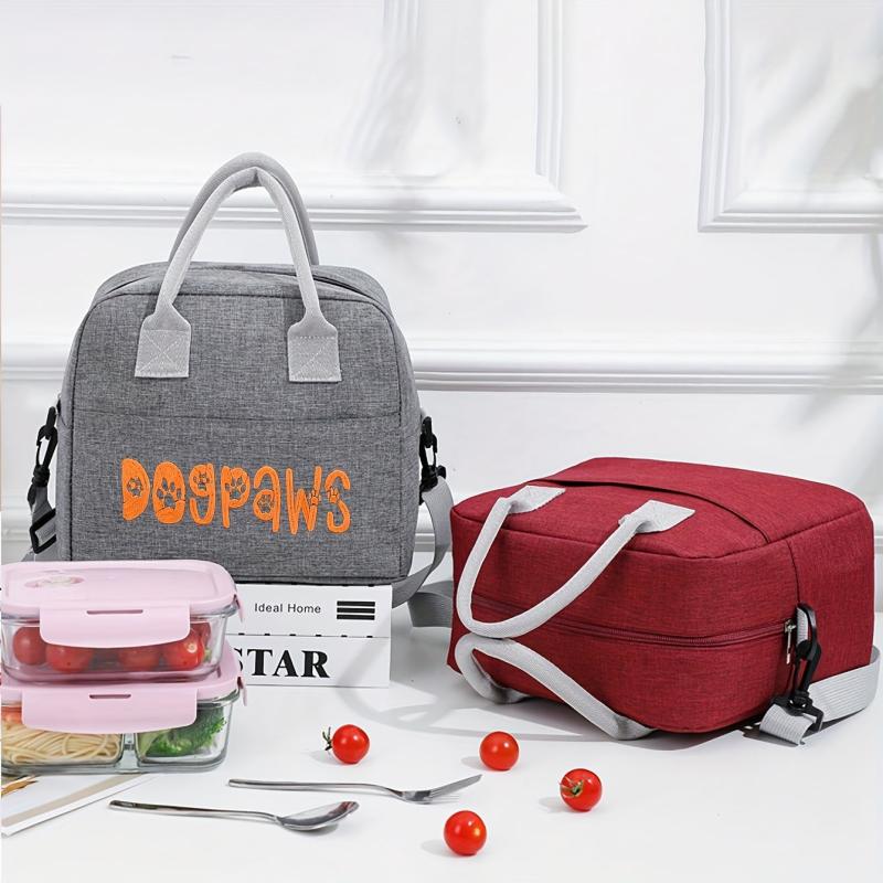 Large Insulated Lunch Bag with Aluminum Foil Zippered Bento Box Tote